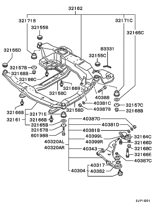 Front susp arm & member