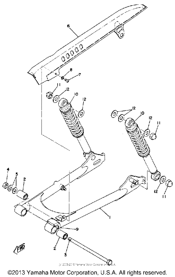 Rear arm - rear cushion - chain case