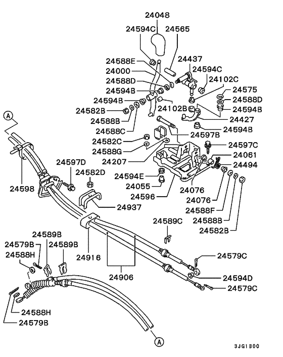 M/t floor shift linkage