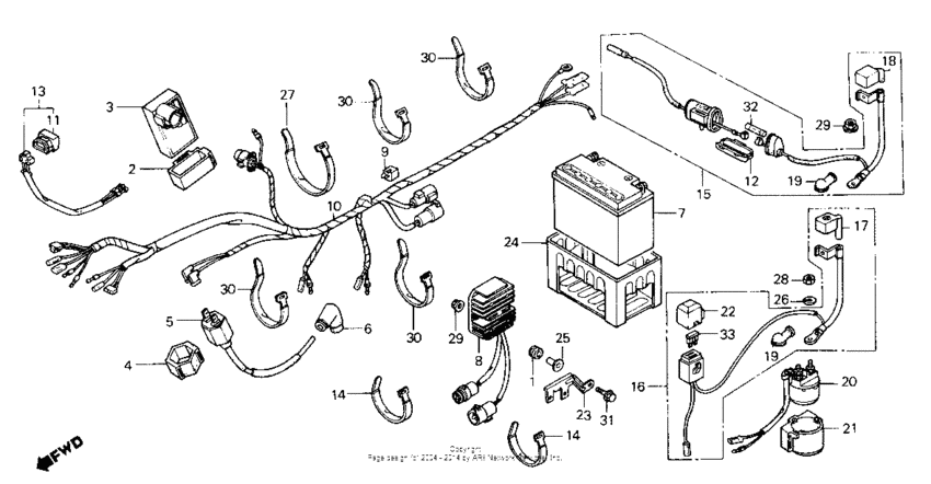 Wire harness + battery