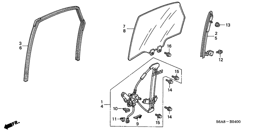 Rear door windows/ door regulator