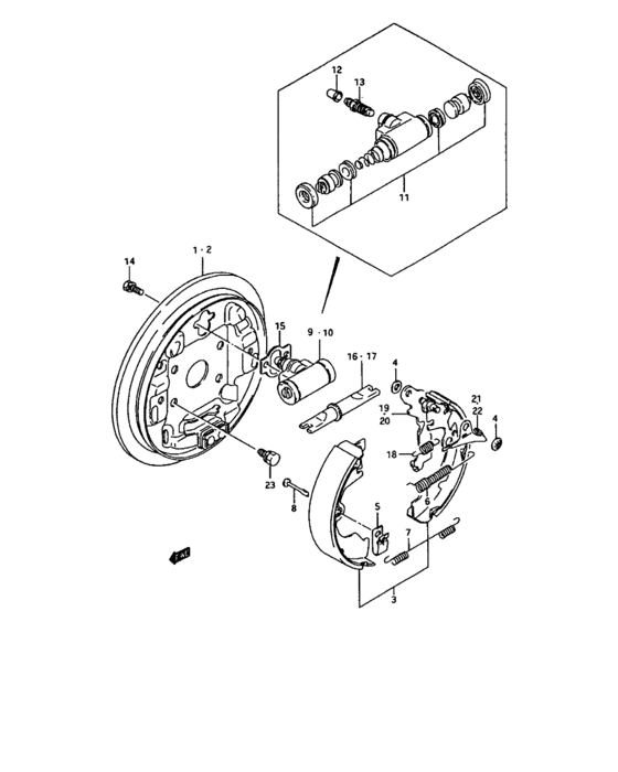 Rear wheel brake