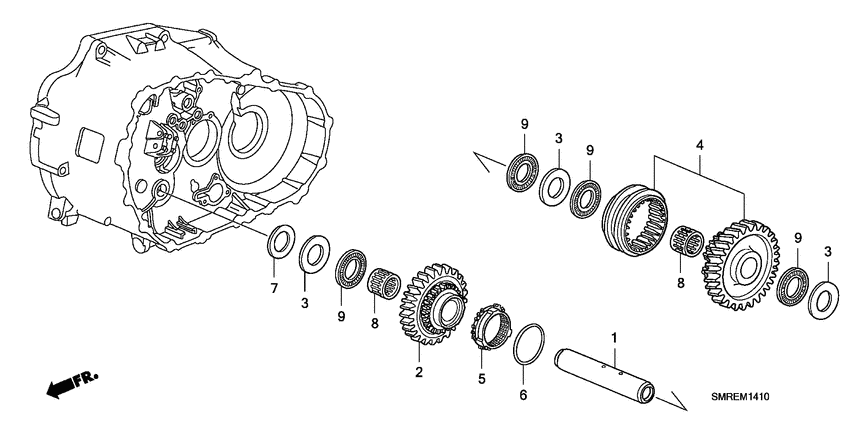 Reverse gear shaft