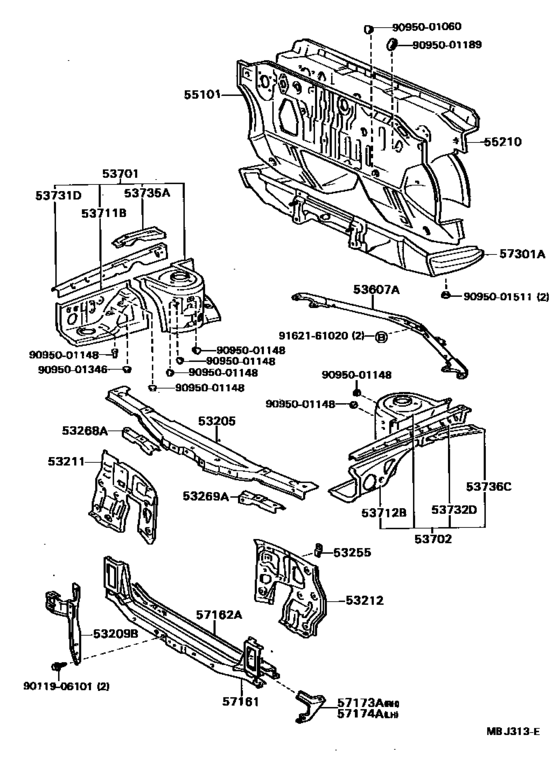 Front Fender Apron & Dash Panel