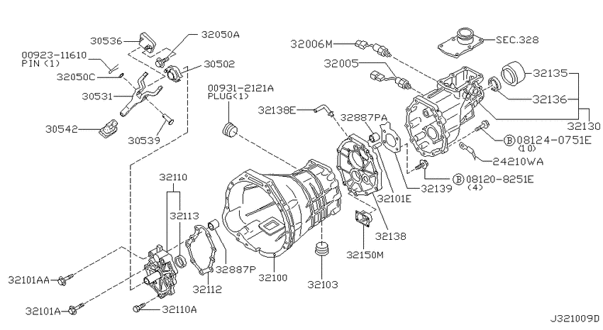 Transmission case & clutch release