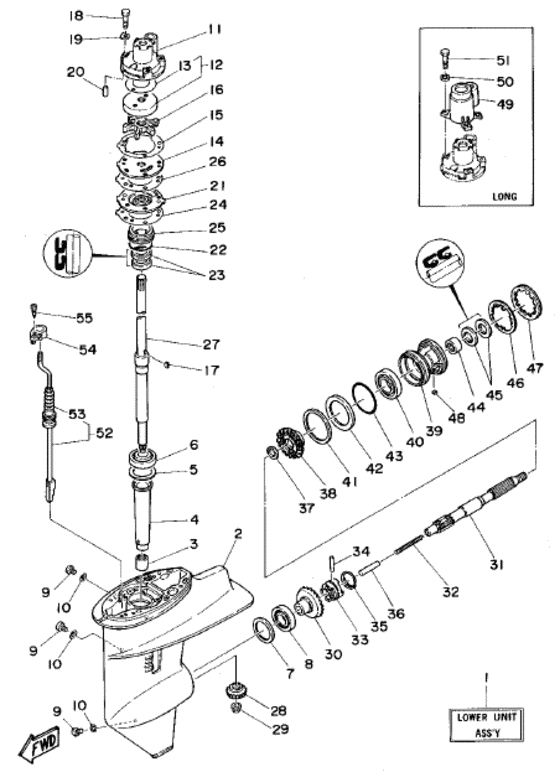 Lower casing drive