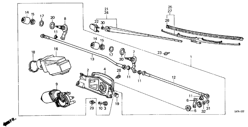 Front windshield wiper