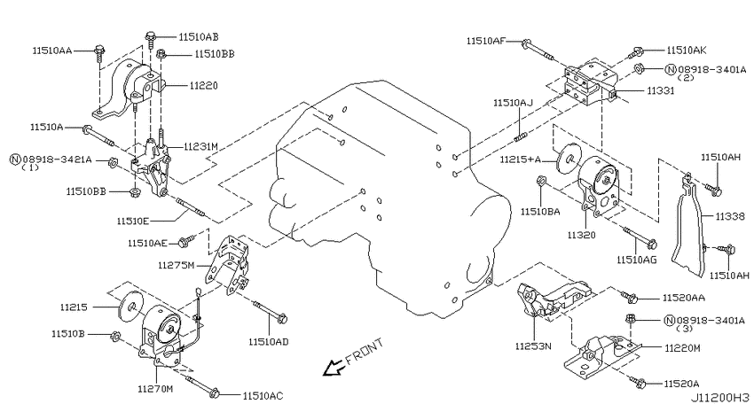 Engine & transmission   mounting