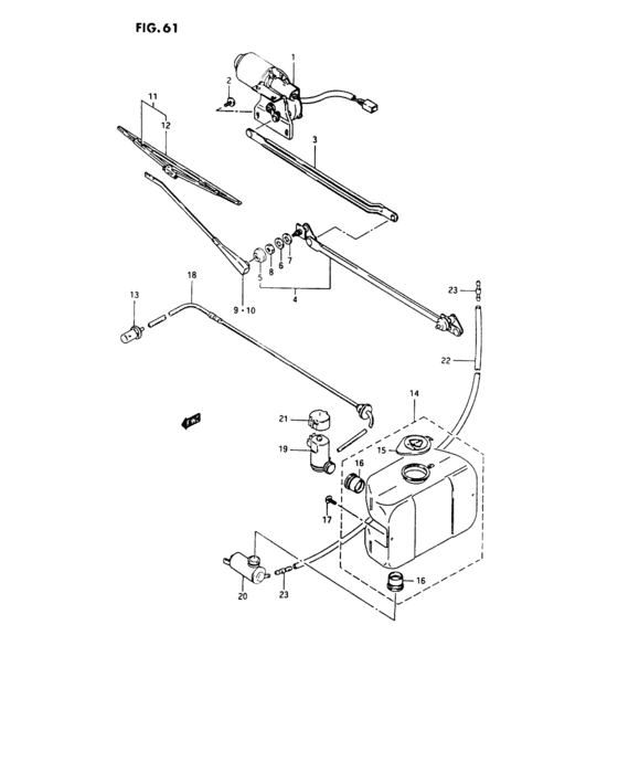 Front wiper and washer