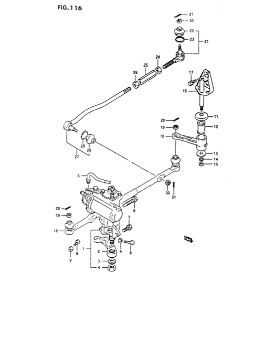 Steering link and gear box
