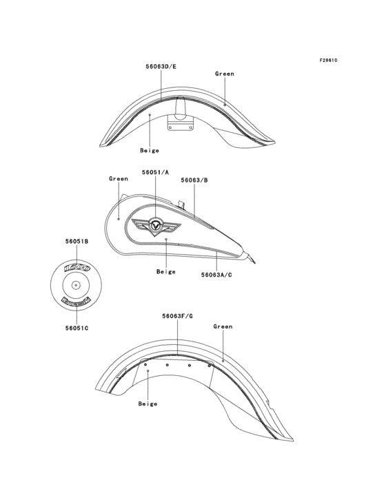 Decals(green/beige)(vn1500-e3)