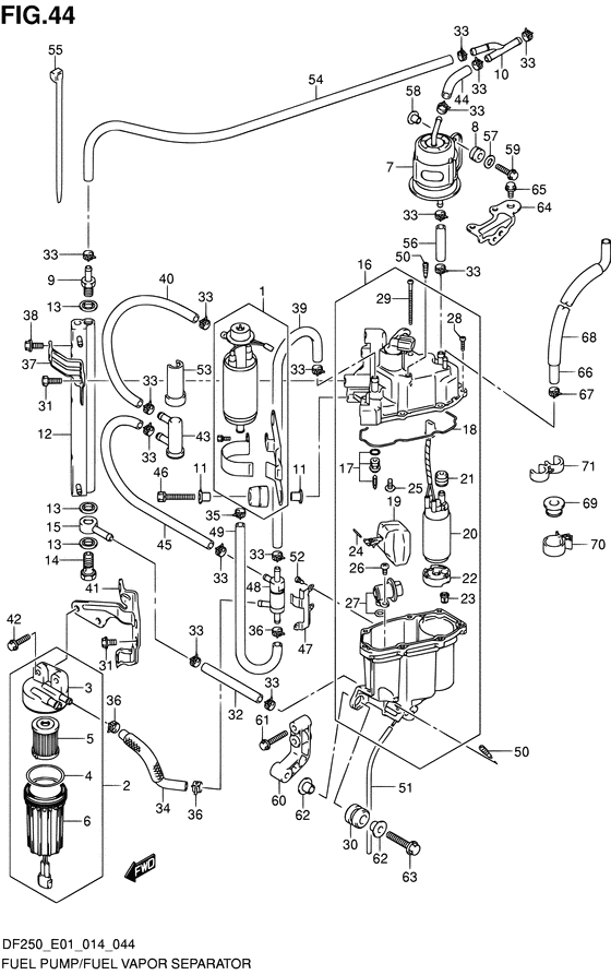 Fuel pump/fuel vapor separator