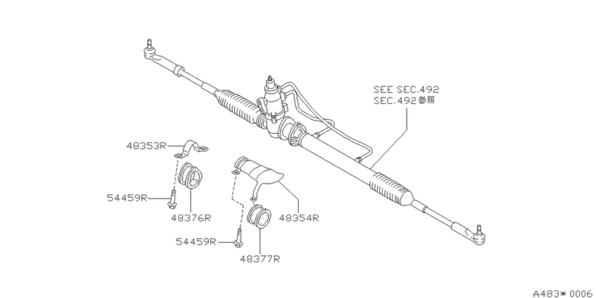 Steering gear mounting