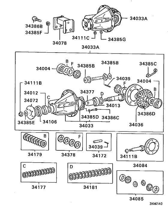 Rear axle differential