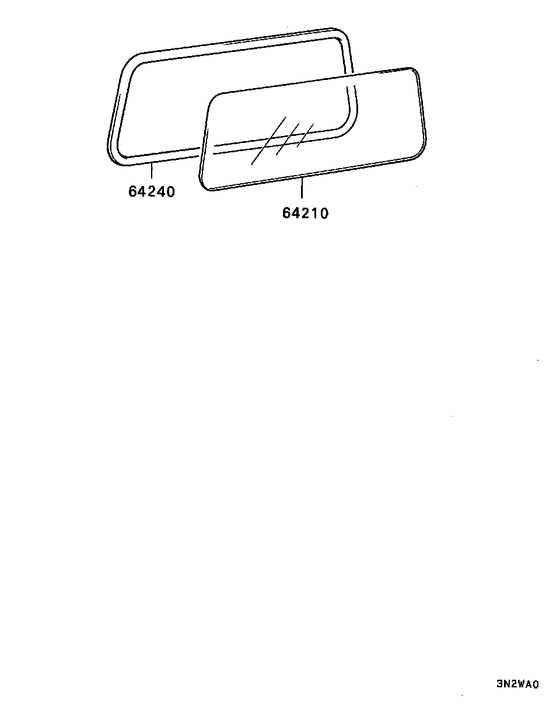 Rear window glass & moulding