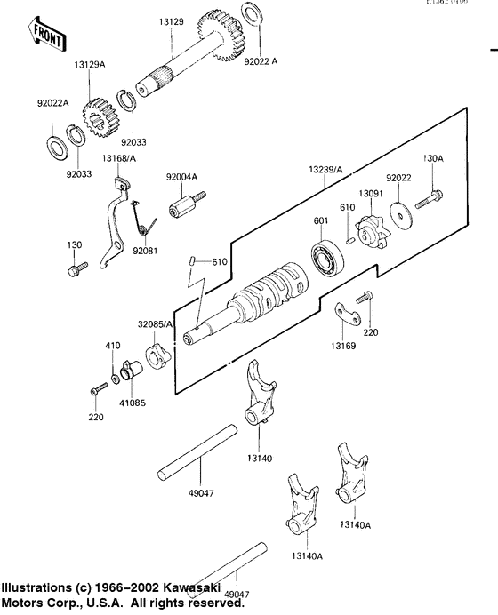 Gear change drum & forks