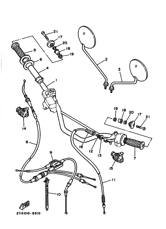 Steering handle & cable