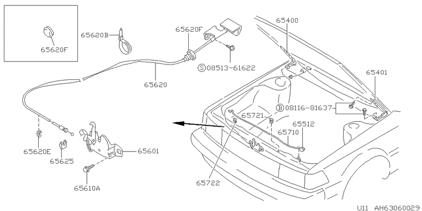 hood hinge & lock