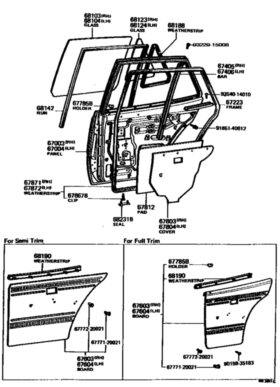 Rear Door Panel & Glass