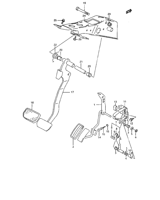 Pedal and pedal bracket