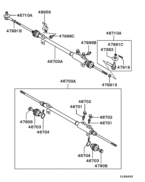 Rear steering linkage