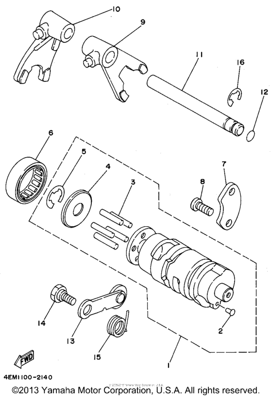 Shift cam - shift fork
