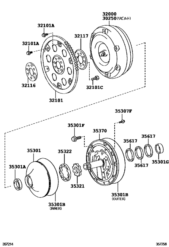 Torque Converter, Front Oil Pump & Chain (Atm)