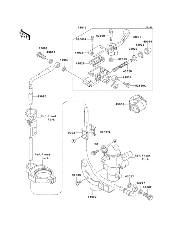 Front master cylinder