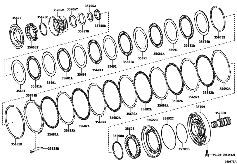 Center Support & Planetary Sun Gear (Atm)