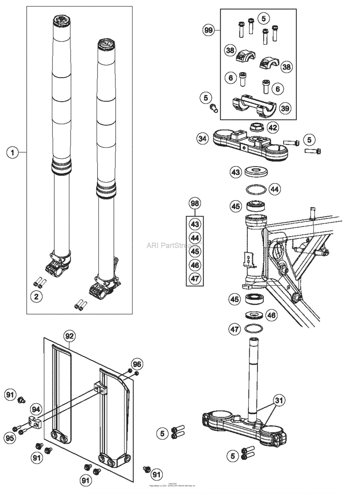 Front Fork, Triple Clamp