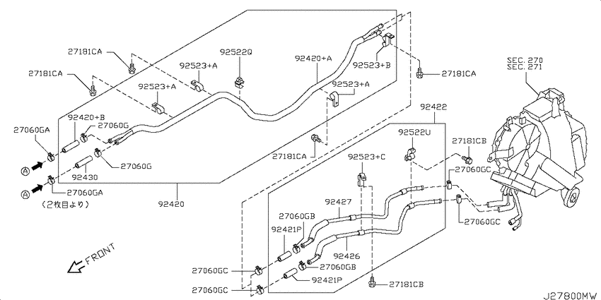 Heater piping