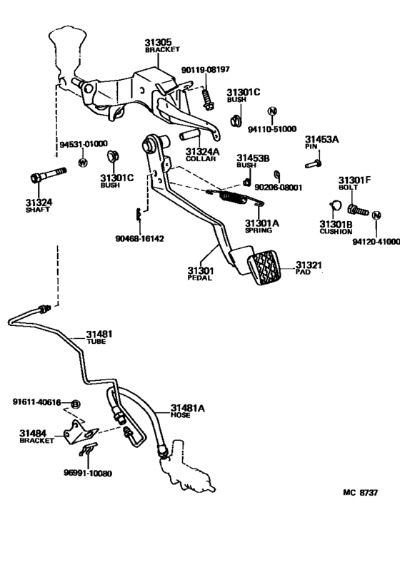 Clutch Pedal & Flexible Hose