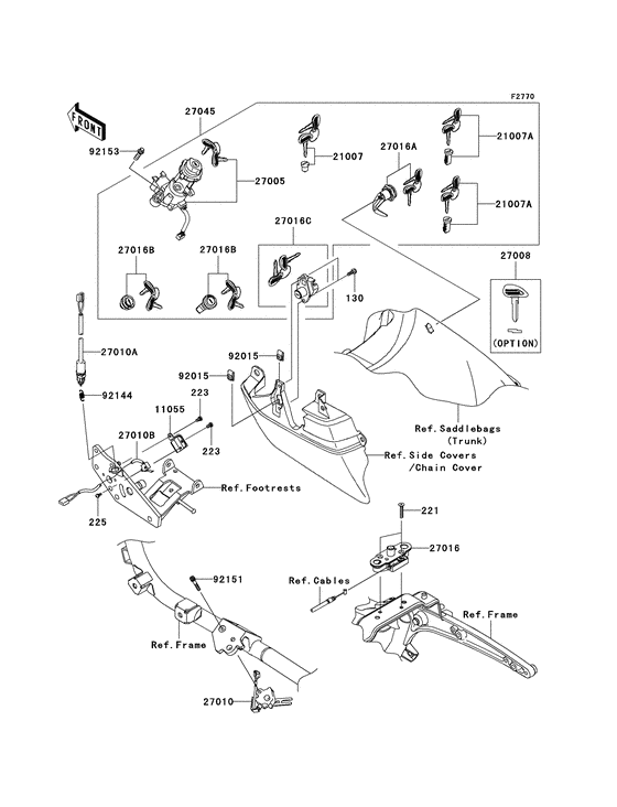 Ignition switch/locks/reflectors