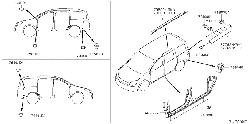 Body side fitting