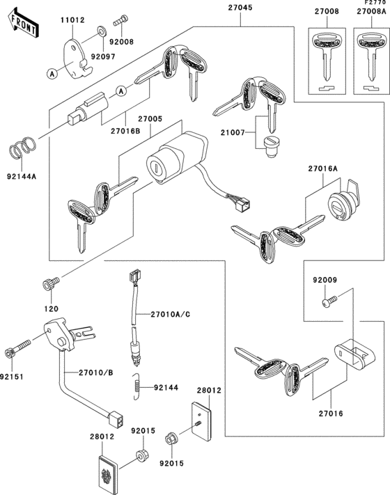 Ignition switch/locks/reflectors