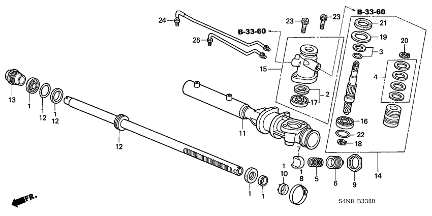 Power steering gear box components