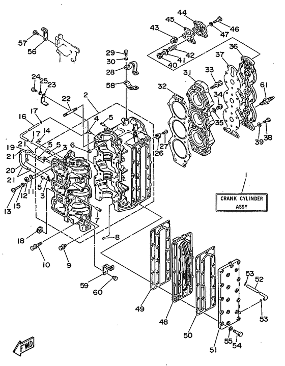 Cylinder. crankcase