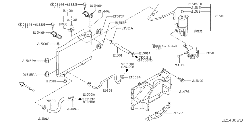 Radiator, shroud & fitting