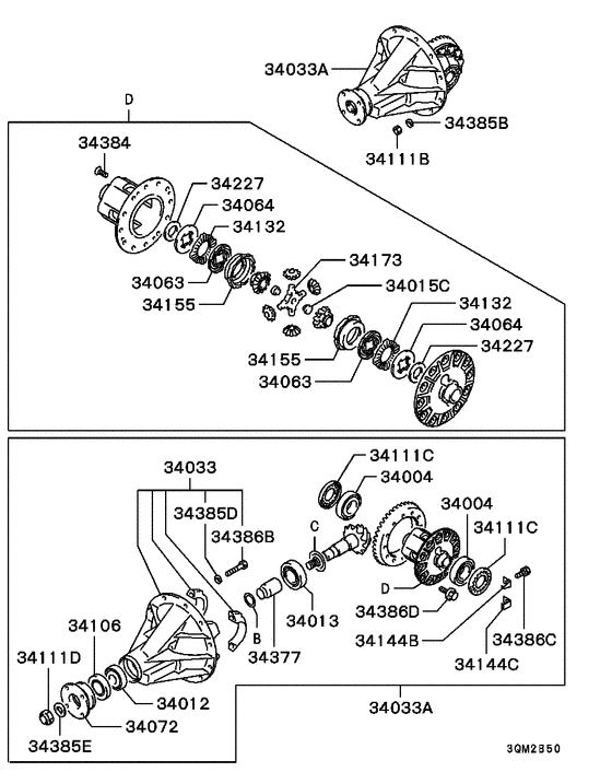 Rear axle differential