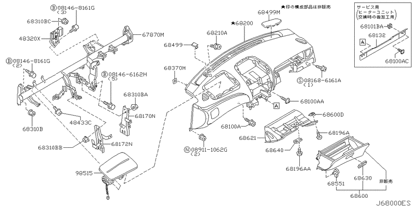 Instrument panel, pad & cluster lid