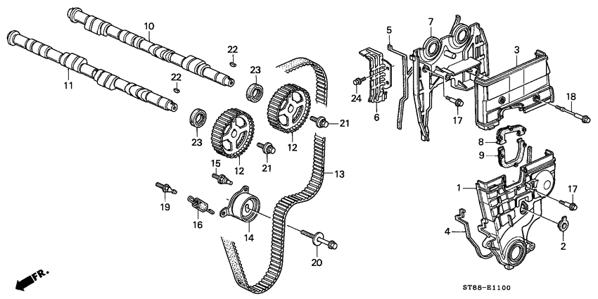 Camshaft/timing belt cover