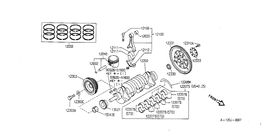 Piston,crankshaft & flywheel