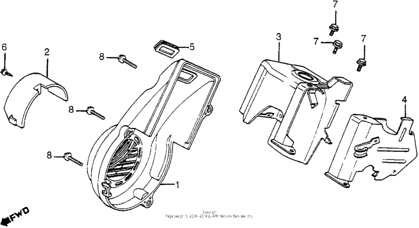 Fan cover + shroud + air guide cover