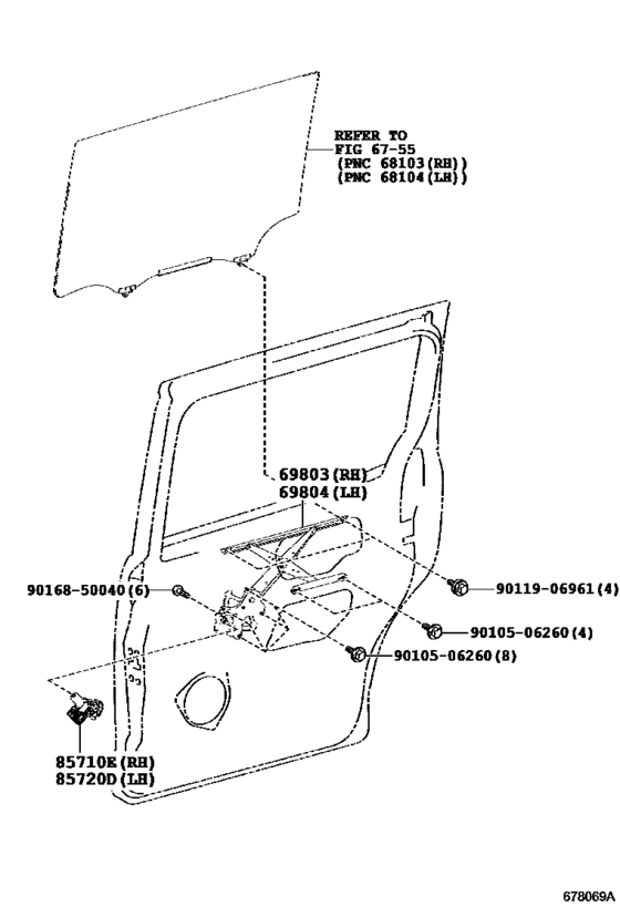 Rear Door Window Regulator & Hinge