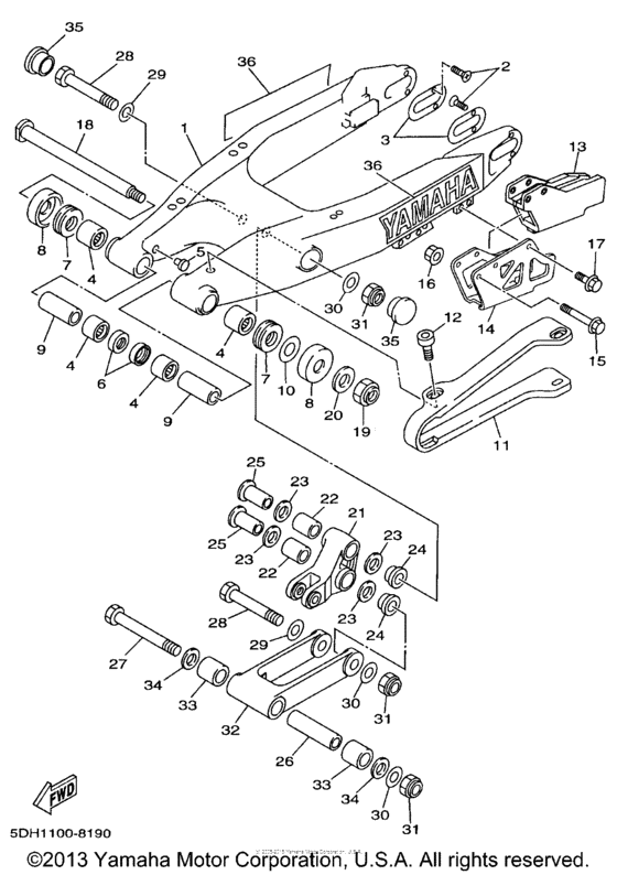 Rear arm & suspension for 1998 Yamaha YZ250 USA sales region