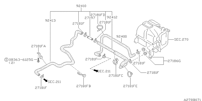 Heater piping