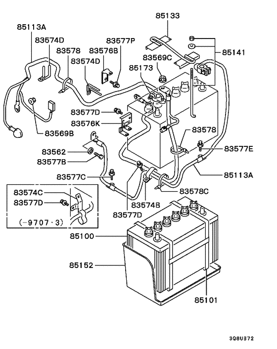 Battery cable & bracket