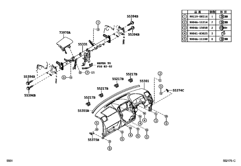 Instrument Panel & Glove Compartment for 2010 2018 Toyota LITE