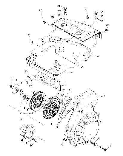 Recoil starter and blower housing