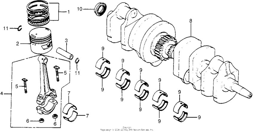 Crankshaft + piston